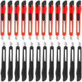 24 Pack Box Cutters, 9mm Razor Knife, Push-Sliding Button, Box Cutter Retractable, Break-off Utility Knife, Box Opener Tool for Office, Home, School, Art DIY - color: Red-black
