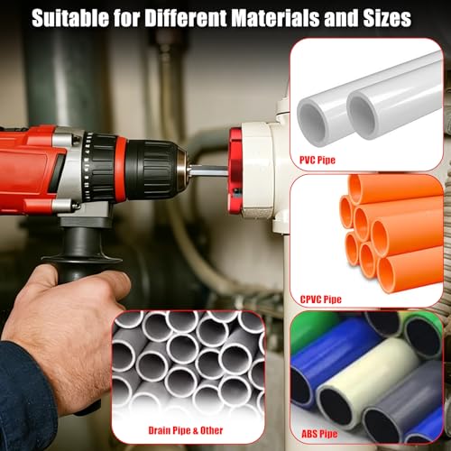 8-Piece Plastic Pipe Reamer Kit with Storage Case for 1/2" Drill
