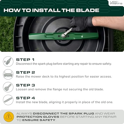 UDC Parts GX20250 Mower Blades Replacement for John Deere 48 Inch, 3 Pack - size: 16 61⁄64 - Round (43⁄64")