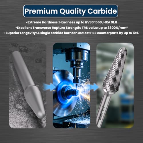 LU&MN SL-4 Tungsten Carbide Burr, 1/2" Head 1/4" Shank, 1 Pc - style: SL-4