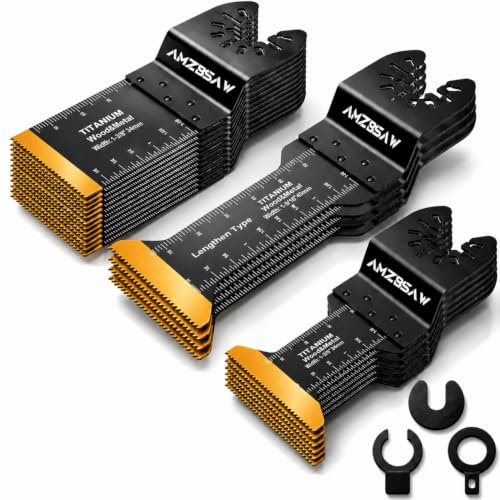 AMZBSAW 22PCS Titanium Oscillating Saw Blades, Multitool Blades for Metal - style: A-22 PCS