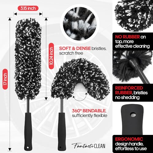 Fantasticlean 7PCS Wheel Tire Brush Kit for Car Detailing Cleaning - size: 7PCS-WDK004