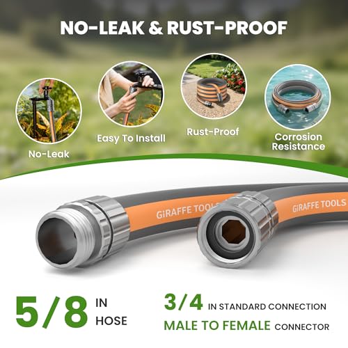 Giraffe Tools 100FT Garden Hose Lay Flat Lightweight Flexible Water Hose - size: 100FT