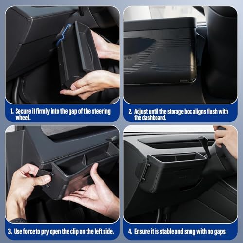 Topfit Tesla Model Y Dashboard Organizer, Multifunctional Storage Box Sunglasses Glove Box Organized (2025-2026) - style: 2025-2026