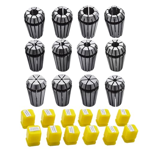 ER-16 Spring Collet Set 12 PCS 1/32-3/8 for CNC Super Precision Milling Lathe Tool Workholding Engraving