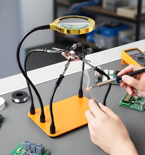 Helping Hands Soldering Station Magnifying Glass PCB Holder Tool - size: Medium