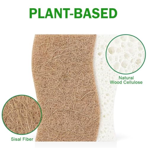 AIDEA Sponges Non Scratch, 24Count, Natural Sponge for Non Stick Cookware - color: Brown-standard
