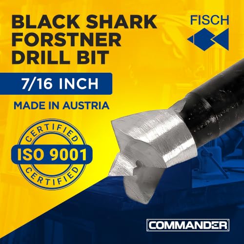 Forstner Drill Bit - Black Shark Forged Steel for Woodworking Size: 7/16 in - size: 7/16 in