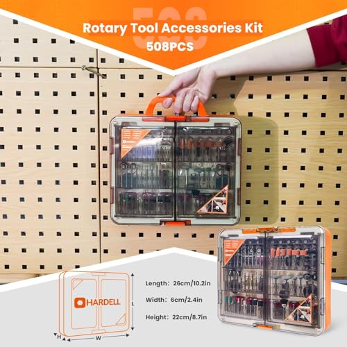 HARDELL 508PCS Rotary Tool Accessories Kit for Sanding Polishing - color: Orange
