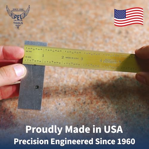 PEC Tools 6" TiN Coated Metal Ruler, Flexible, 4R Graduation, Long-Wearing - color: TiN Coating-Flexible, size: 6"