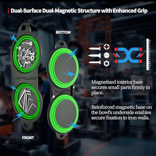 Magnetic Trays, Magnetic Bowl for Screws, Magnetic Tool Tray (green2.0) - style: green2.0