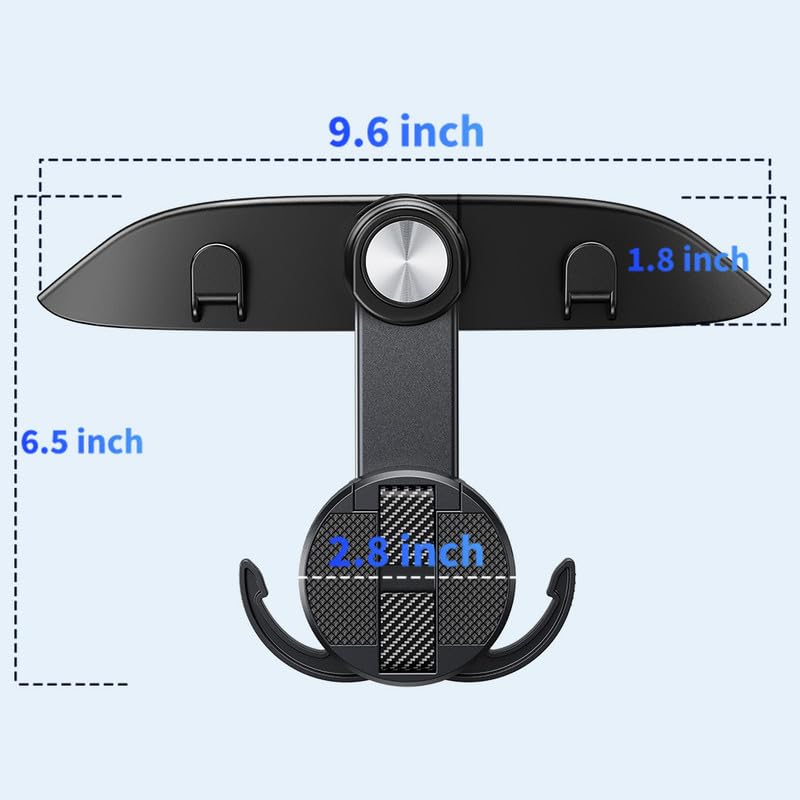 2-in 1 for Tesla Back Seat Organizer Headrest, Hook & Clamp Phone Holder
