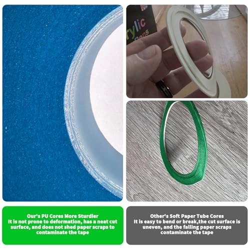 6 Rolls Pinstripe Masking Tape 1/16", 1/8", 1/4", 3/8",1/2", 3/4" - color: Dark Blue