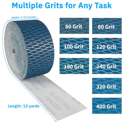 240 Grit Hook and Loop Longboard Sandpaper Roll, 2-3/4" x 13 Yards - style: 240 Grit