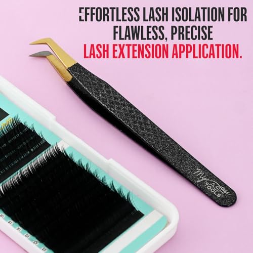 Fiber Tip Eyelash Extension Tweezers (MLT-MYSL-03, 1PC) - color: Mlt-mysl-03