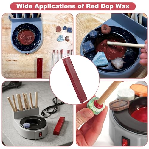 showingo Red DOP Wax Sticks Replacement for Lapidary Cabochon 4 Pack - color: Red DOP Wax-4P