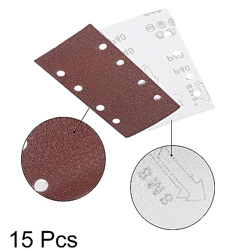Hook and Loop Sanding Sheet Sander Sandpaper 8 Hole 40 Grit 15pcs for 1/3 Sander - size: 40Grits