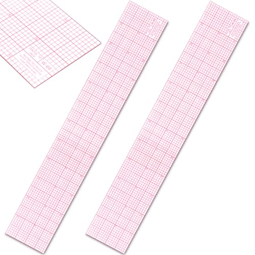 Zonon 2 Pack Clear Sewing Ruler 2 X 12 Inch Plastic Ruler for Quilting
