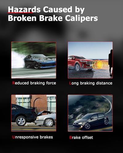 cciyu Rear Left & Right Disc Brake Calipers with Bracket 19B2929 19B2928 - size: Rear[19B2929+19B2928]