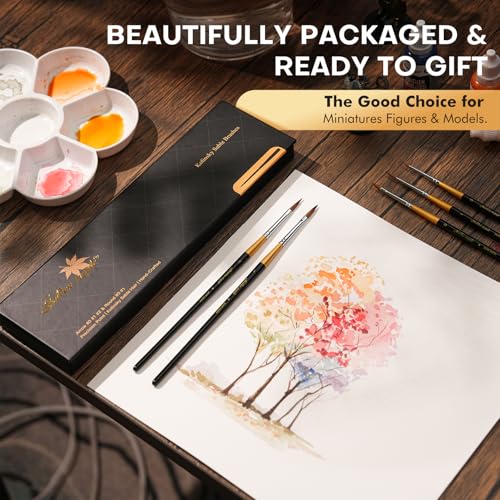 Golden Maple Kolinsky Sable Miniature Paint Brushes Arrow Point - size: BG32 Arrow Point
