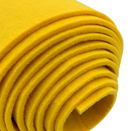 aufodara Felt Fabric 11.8 x 98.4 inch Craft Felt Fabric Roll, Felt 3mm Thick for Felt Table Mats DIY Arts & Crafts Patchwork Sewing Decorations (Yellow) - color: Yellow