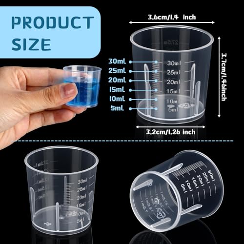 Konohan 300 Pack 1oz/ 30 ml Plastic Measuring Cups Clear Disposable - size: 1oz/ 30 ml