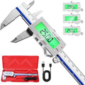 Preciva Backlight Digital Caliper, 6 Inch Rechargeable Electronic Micrometer with IP54 Waterproof and Large LCD Screen Conversions for in/MM/F Precision Measuring Tool for DIY/Professional Use - color: Blue