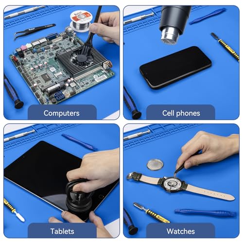 Kaisi Extra Large Soldering Mat, 932°F Heat Resistant Silicone Solder Mat - color: Blue, size: 27.6" x 15.7"