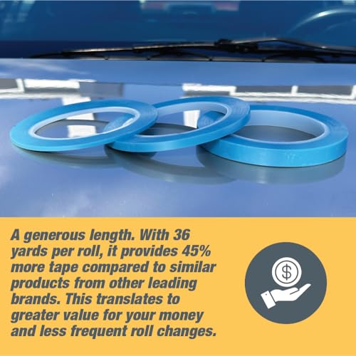 LAUCO 1/4" Fine Line Automotive Pinstriping Masking Tape - Pack of 2-36 Yard Roll 74631 - size: 1/4"