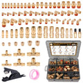 CheeMuii 76 Pcs Brass DOT Air Line Fittings Kit DOT Push to Connect Fitting - size: 76 PCS