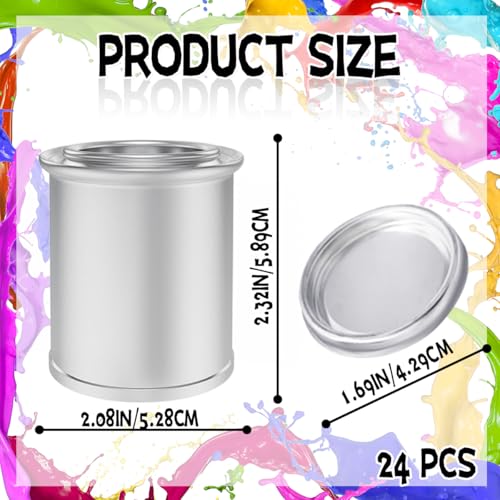 Empty Paint Cans with Lids(1/4 Pint),Touch Up Cup,1/2 Cup,24 Pack - color: 24 Pack