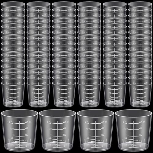 Konohan 300 Pack 2oz/ 60 ml Plastic Measuring Cups Clear Graduated Resin - size: 2oz/ 60 ml