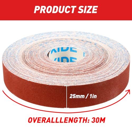Emery Cloth Roll 180 Grit 1" x 98' for Metal & Wood - size: 180 Grit