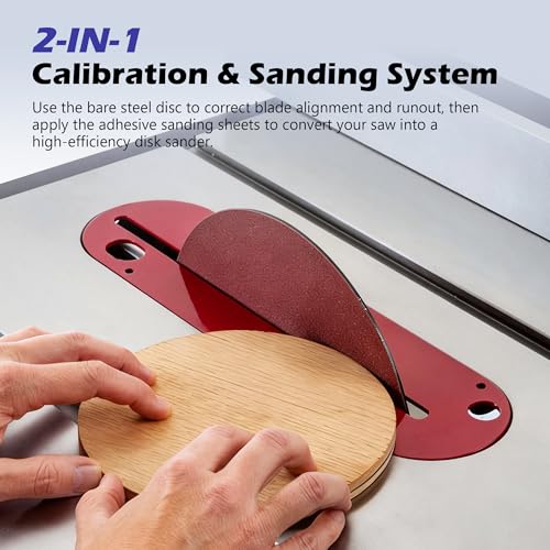 10 in Table Saw Calibration Plate, 5/8 in Arbor Sanding Disc Set - style: Plate with Sandpaper*18