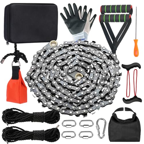 55 inch High Limb Rope Saw with 70 Sharp Teeth, Rope Saw Tree Saw High Limb Both Sides, Pocket chainsaw