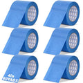 6 Rolls Blue Painters Tape 4 Inch x 60 Yards Wide Masking Tape Bulk - color: Blue, size: 4In x 60Y - 6Pack