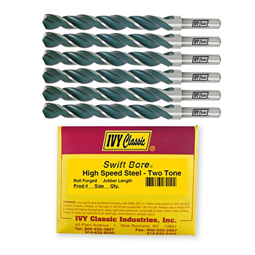 IVY Classic 03028 Swift Bore 7/16-Inch High Speed Steel Drill Bit, 118-Degree Point, Reduced Shank, 6-Pack - size: 7/16 x 5-1/2"