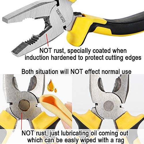 DOWELL Lineman's Pliers - 8 Inch Combination Pliers with Cutter - size: 8" Lineman's Pliers