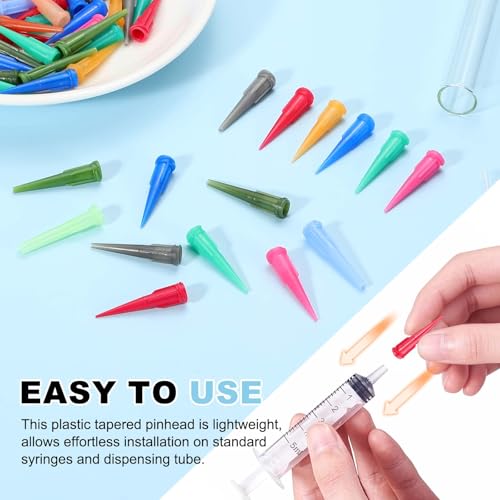 uxcell 100Pcs Plastic Tapered Pinhead, 18 Gauge 0.84mm Glue Blunt Tips