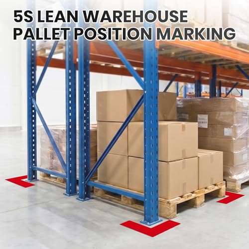 5S Location Marking Corner 72 Pack 6"x 6"x 2" Red L‑Shaped Stickers - color: Red