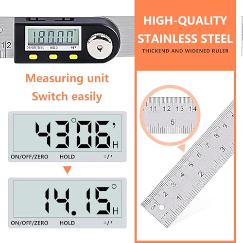 Yanguotool Digital Angle Ruler 300mm/12-Inch Protractor Finder - size: 300mm/12-Inch
