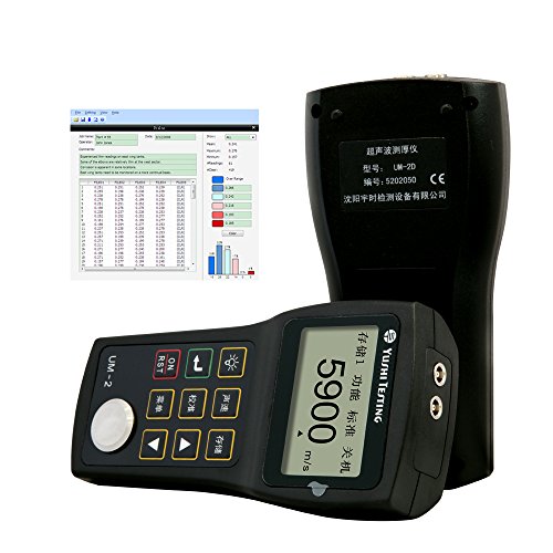 YUSHI UM2 Series UM-2 Handheld Portable Ultrasonic Thickness Gauge Tester Meter 0.03'' to 12'' / PT-08 Probe P-E (pulse-echo), Interchangeable Probe/Transducer Option Available - style: UM-2