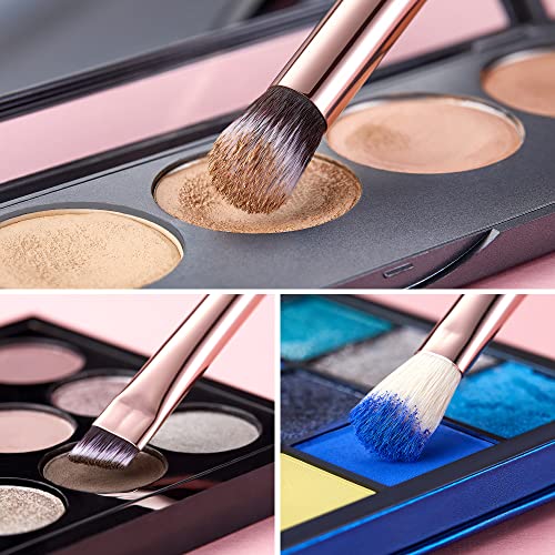 Jessup Eye Makeup Brushes Professional Eyeshadow Brush Set 15pcs T157 - color: C-Rose Gold/Pearl Black