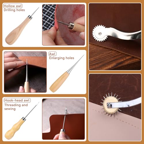 Jupean Leather Working Tools: Leather Tools for Leathers Working Kit - size: 70 Pcs
