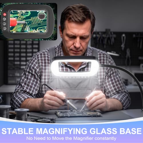 Extra Large 30X 10X Floor Magnifying Glass with Light and Stand