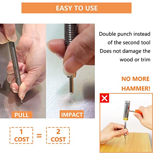 WHLLING 2-Piece Spring Loaded Center Punch Hammerless Centering Punch