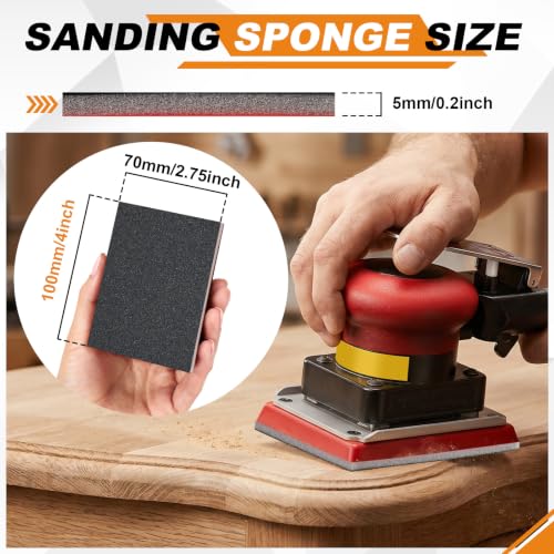 27 PCS 3x4 Inch Sanding Sponge, 120 Grit Sandpaper Pads Sanding Blocks Set - color: 120 Grit