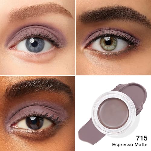 evpct Matte Espresso Coffee Brown Single Cream Eye Shadow Palette Pot Makeup for Older Women, Highly Pigmented Monochrome Cream to Powder Eyeshadow Palette Matte Liquid eyeshadow, Natural Waterproof - color: B715 Espresso-Matte, size: 0.17 Ounce (Pack of