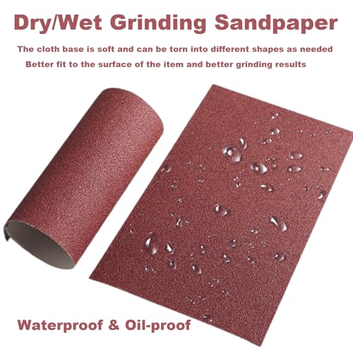 Sandpaper Roll 60# 120# 240# 600# 1000#, 5 PCS Aluminum Oxide Abrasive Emery Cloth Roll for Dry & Wet Grinding Sanding Polishing (Length 1 metre, Width 115 mm) - size: 5 Metre, style: 60/120/240/600/1000 Grit
