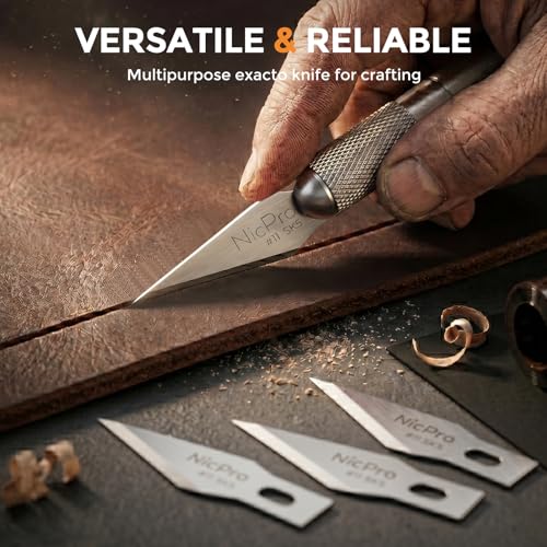 Nicpro 240 PCS Hobby Blades Set SK-5, Art Utility #11 Blades Refill Cutting Tool with Storage Case for Craft, Hobby, Scrapbooking, Stencil - 4 Pack of Case - size: #11 240pcs (Pack of 2)